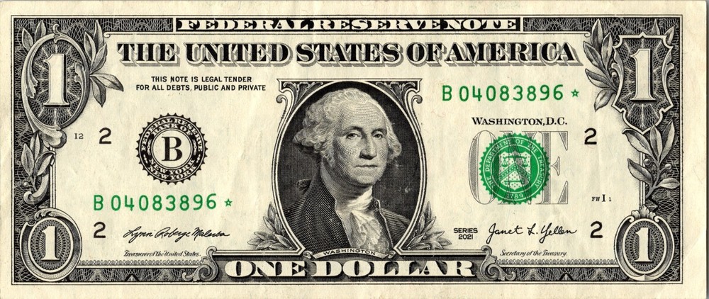 2021 B Star Note One Dollar Bill Regular Run Pack Note