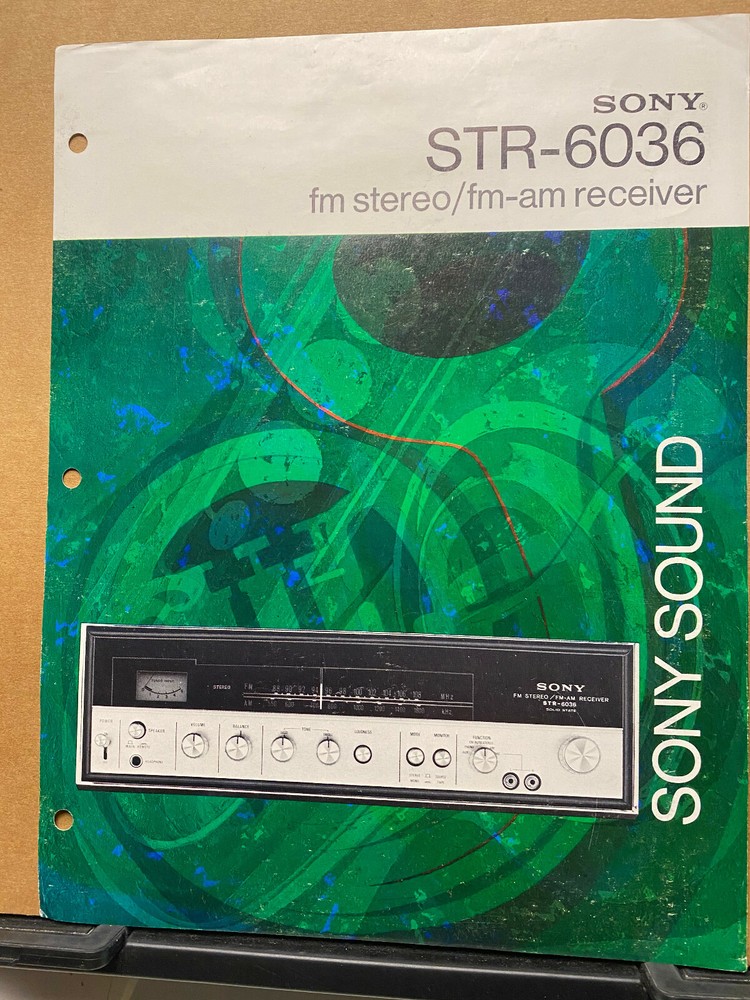 Vtg Original Sony Brochure Insert ~ STR-6036 Receiver ~ Spec Sheet