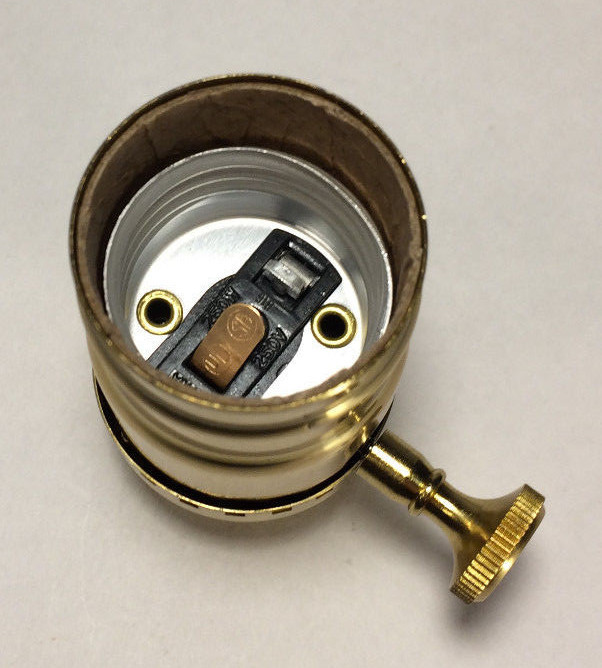 3-Way Function Polished Solid Brass Industrial Style Turn Knob Lamp Socket SO273