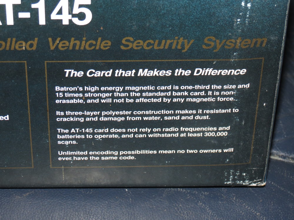 Batron magnetic Card Controlled Vehicle Security System NOS