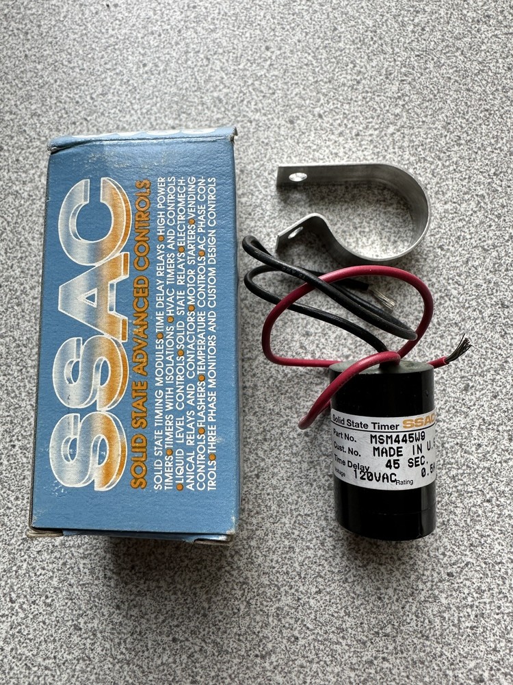 NEW SSAC MSM445W9 Time Delay Relay Solid State 45 Sec. 120VAC  0.5A