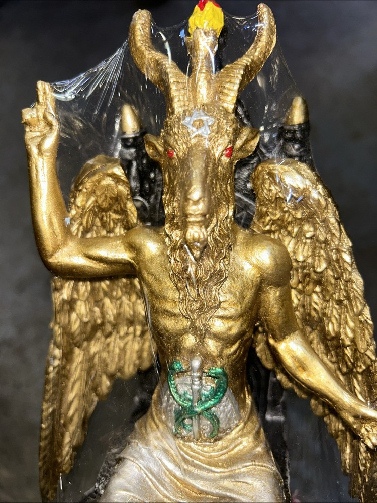 Baphomet Statue Gold With Trone (separate) 9.5in