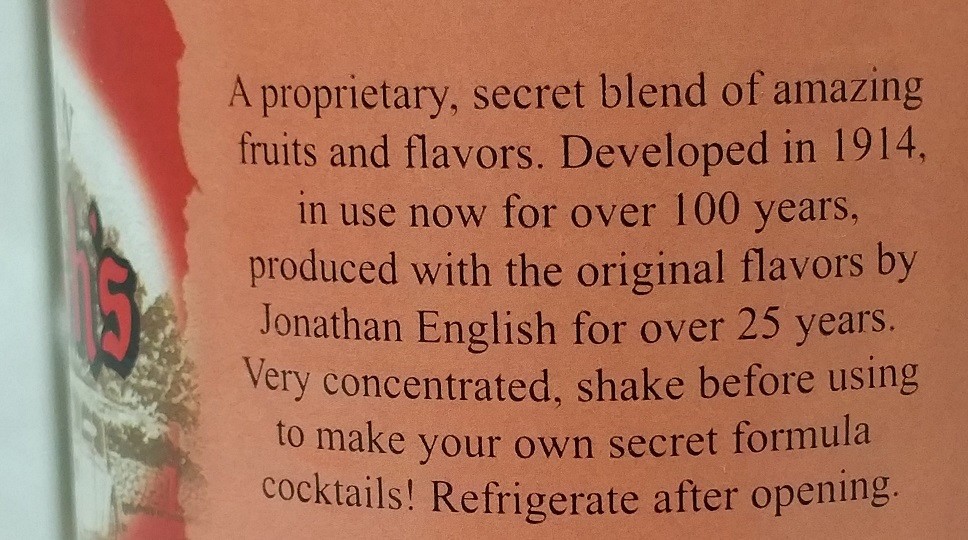 Jonathan English Fassionola Red Tropical Tiki Drink Mixer Syrup