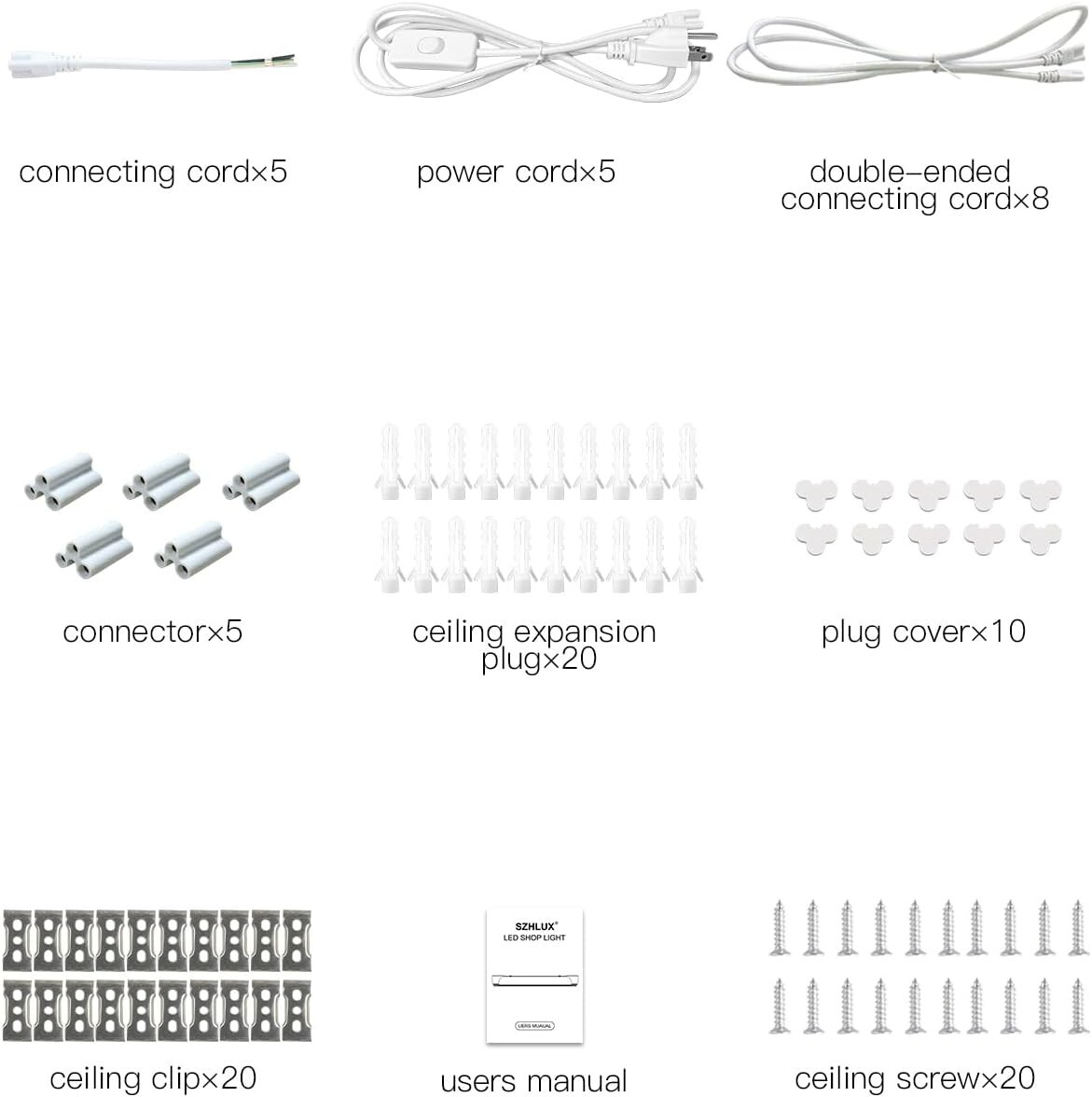10 Pack LED Shop Light 4FT 42W 5000K Daylight White Linkable Integrated Fixture