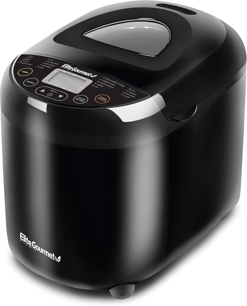 Elite Gourmet EBM8103B Programmable Bread Maker Machine 3 Loaf Sizes,Black