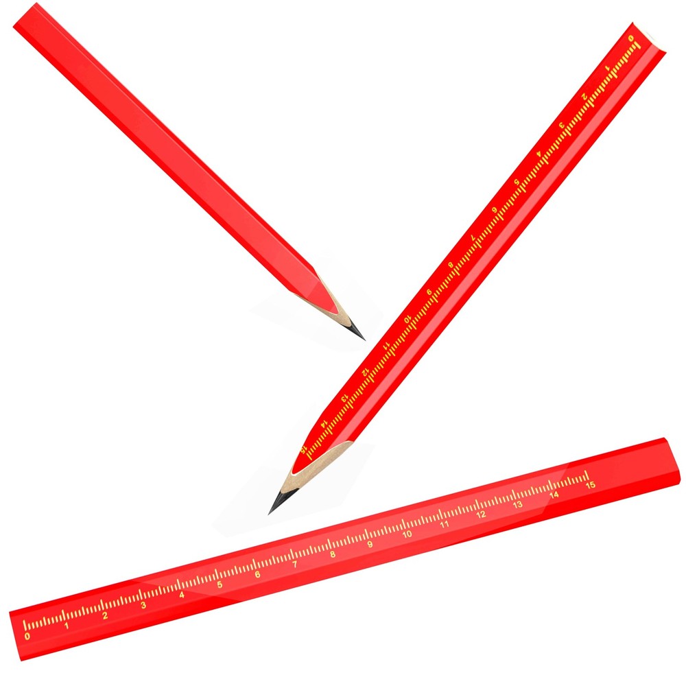 RONDURE 25-Pack Carpenter Pencils for Construction Woodworking Precise red