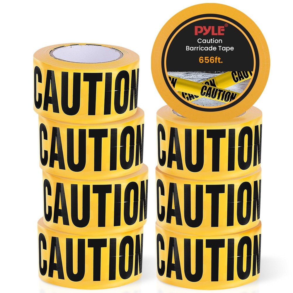 Pyle 8 Pieces Yellow Caution Tape Set