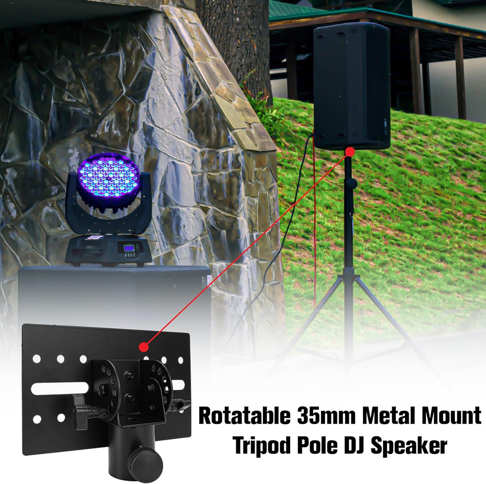 Rotatable 35Mm Speaker Stand Adapter, Adjustable Metal Mount Bracket Tripod Pole