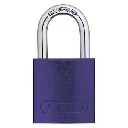 Abus 09186 Keyed Padlock, Open, Rectangular Aluminum Body, Hardened Steel