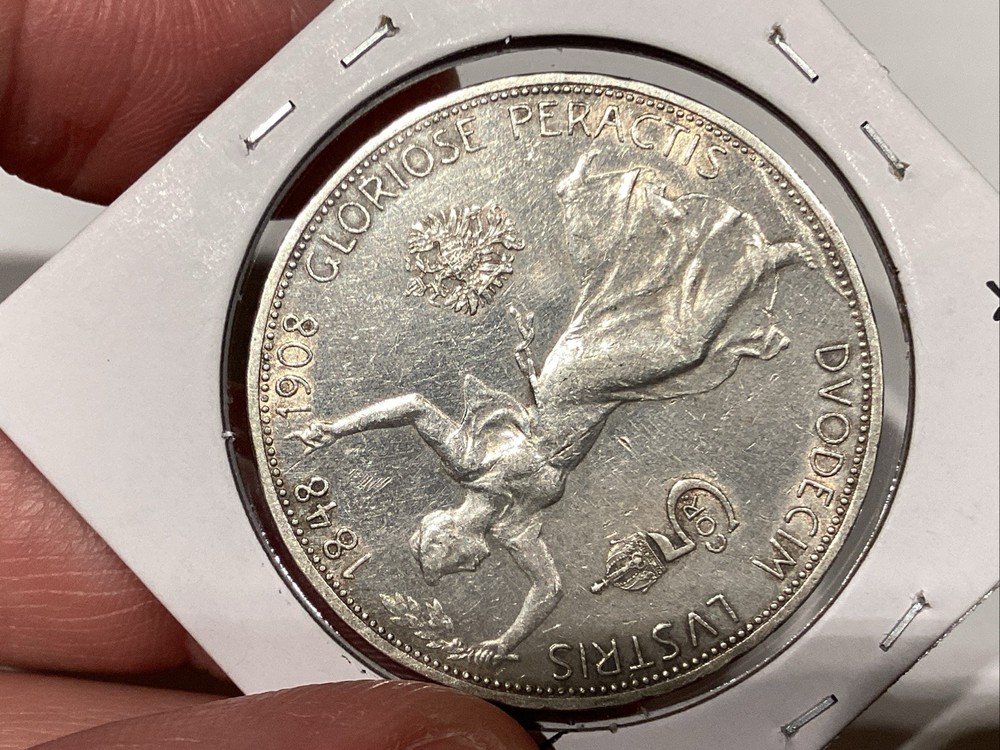 Austria 1908 5 Corona XF+ Nice