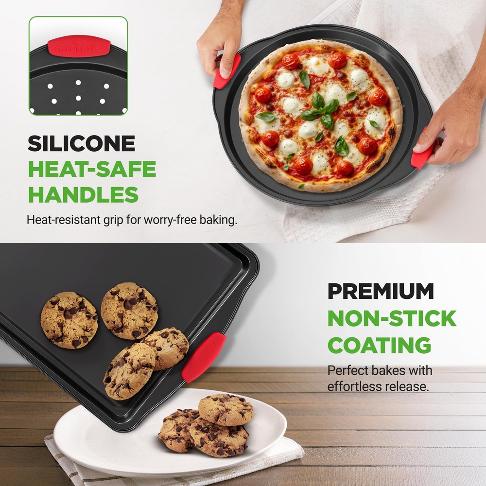 NutriChef 10-Pc Non-Stick Carbon Steel Bakeware Set - Baking Pans