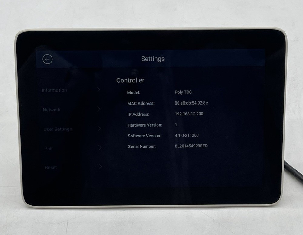 Polycom Poly TC8 P020 Touch Control Screen Display