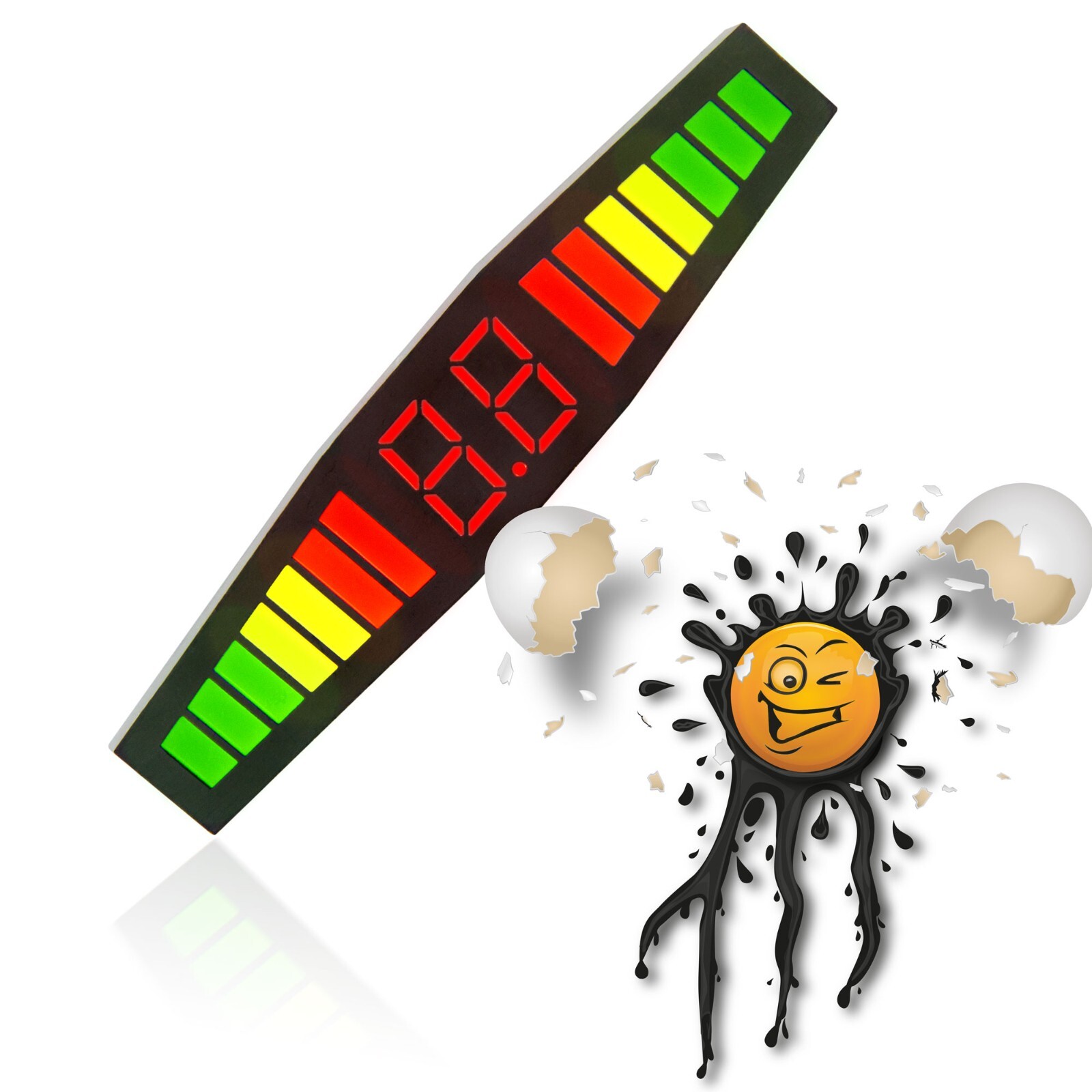 Distanz Anzeige rot/red gelb/yellow grün/green LED bar graph + 7 Segment digit