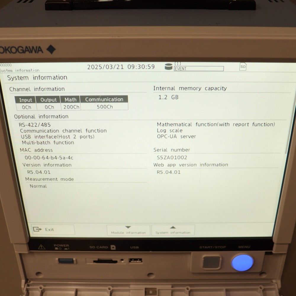 Yokogawa SmartDac+ GP20-2E Touchscreen Paperless Chart Recorder