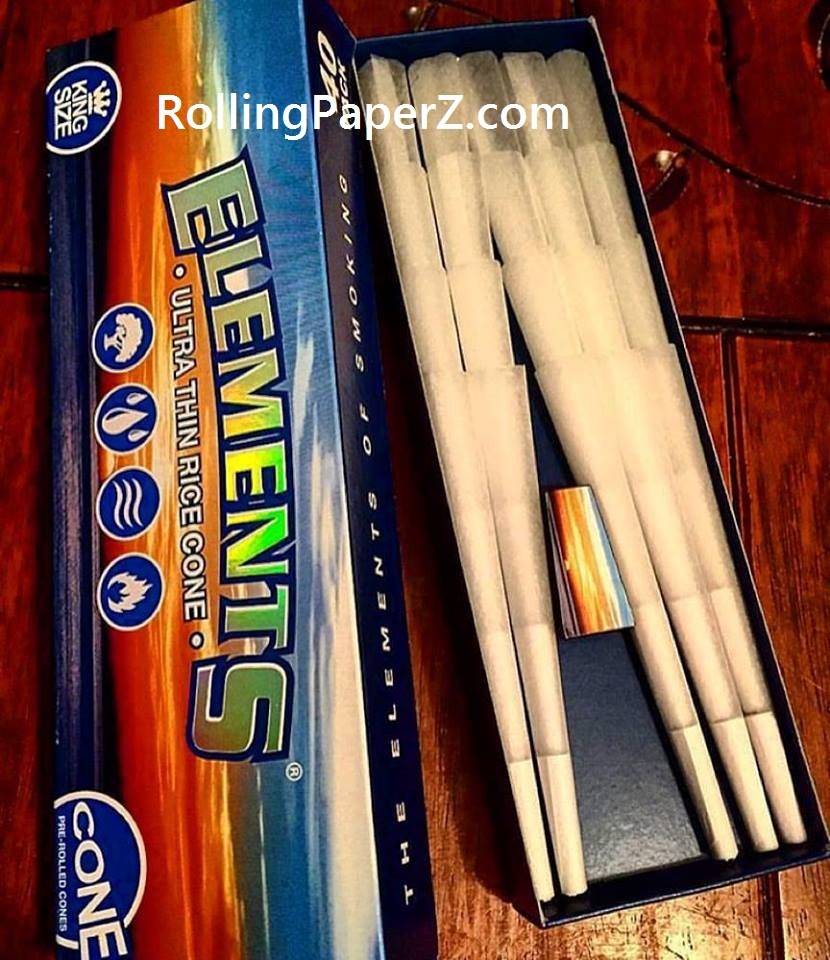 AUTHENTIC Elements (40 Cones) Ultra-Thin Rice Paper Pre-Rolled Cones - KING SIZE