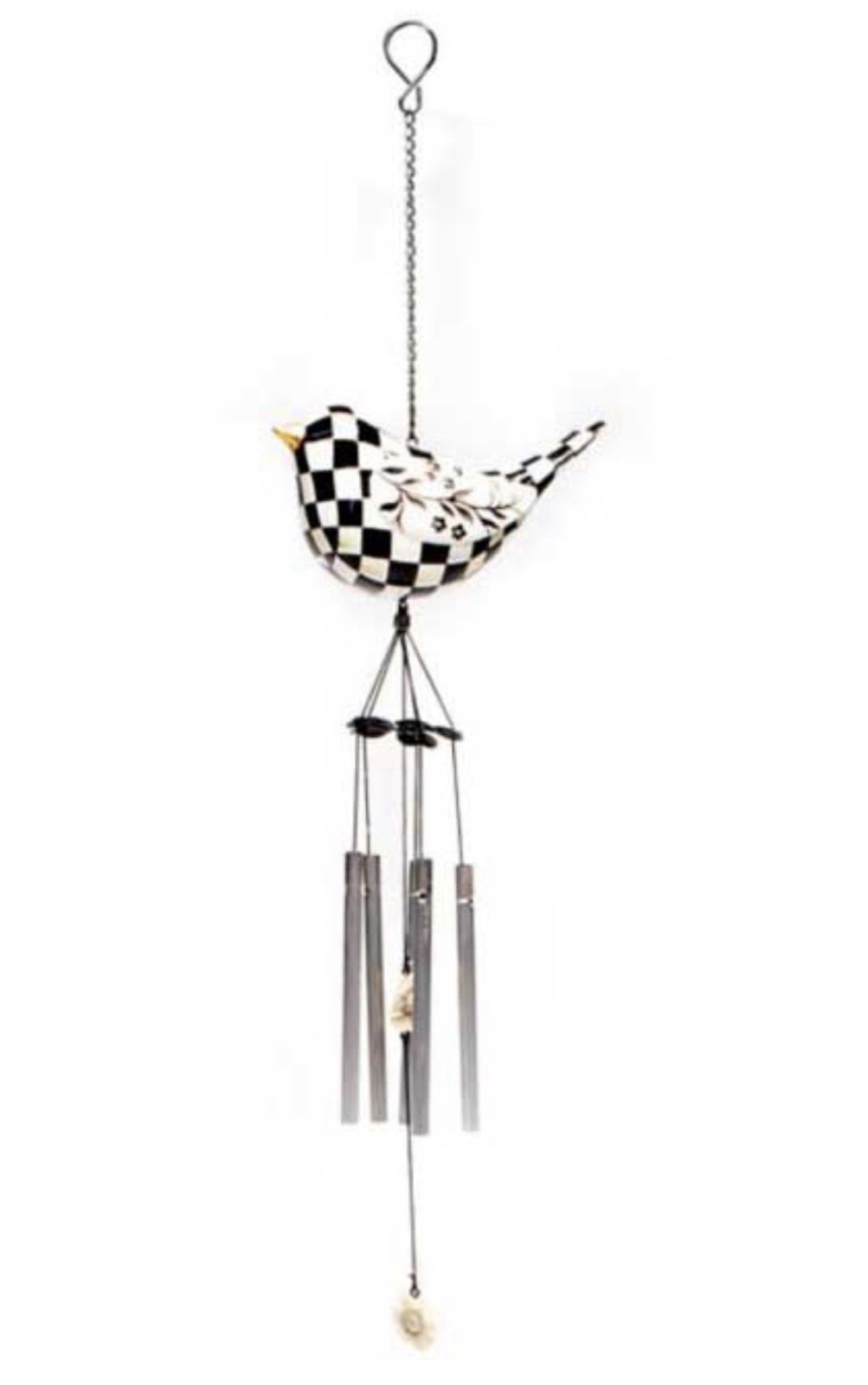 NEW Mackenzie Childs AVIARY BIRD Wind Chime -courtly Check And Toile