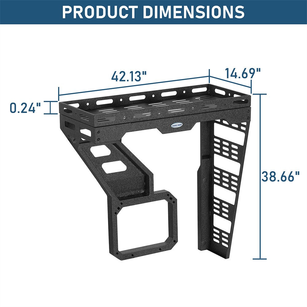 Hooke Road Tailgate Basket Cargo Rack w/ Reinforced Hinge for 21-26 Ford Bronco