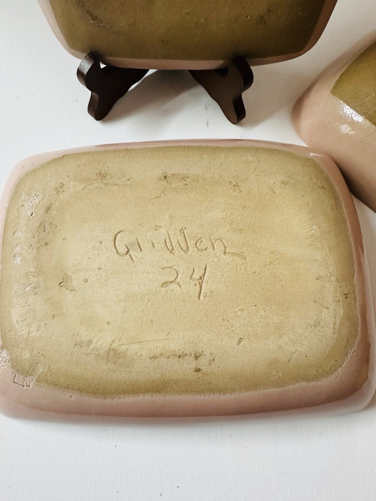 3 Glidden Aztec Mid Century Modern Serving Pieces Varying Sizes