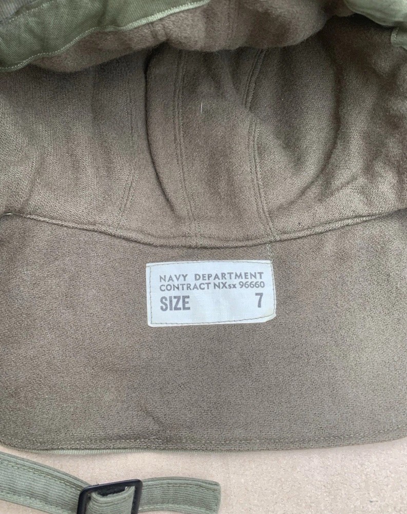 Original WWII US Navy USN Deck Cap Size 7