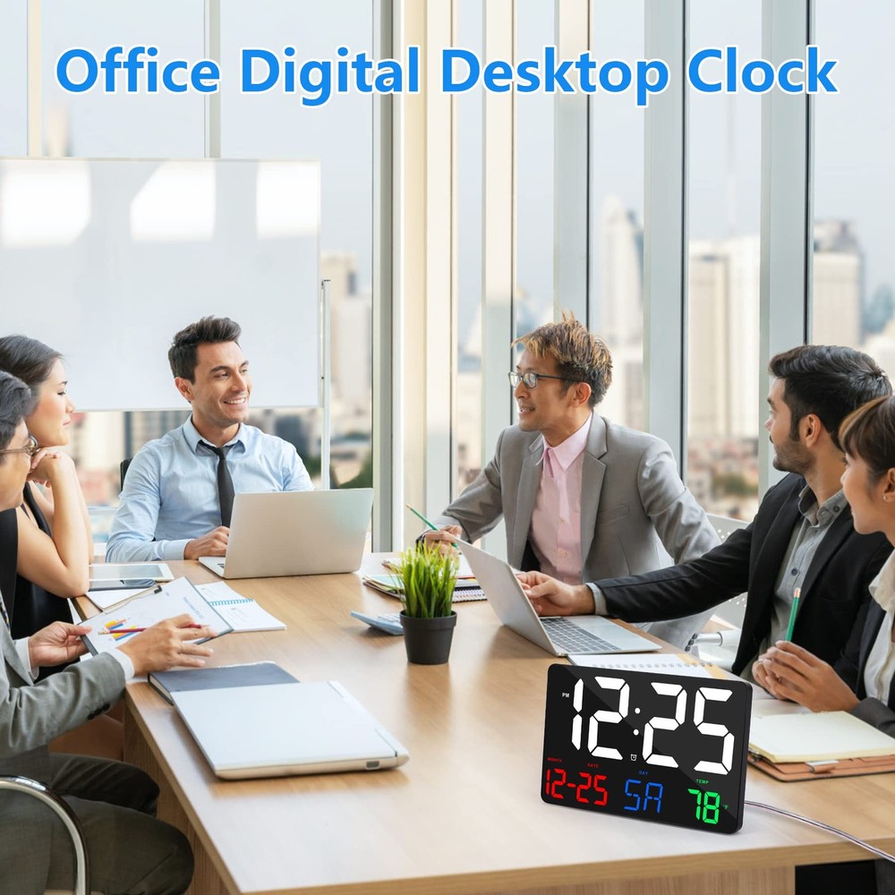 Digital Wall Clock11.5" LED Digital Alarm Clock Large Displaywith Remote Cont...