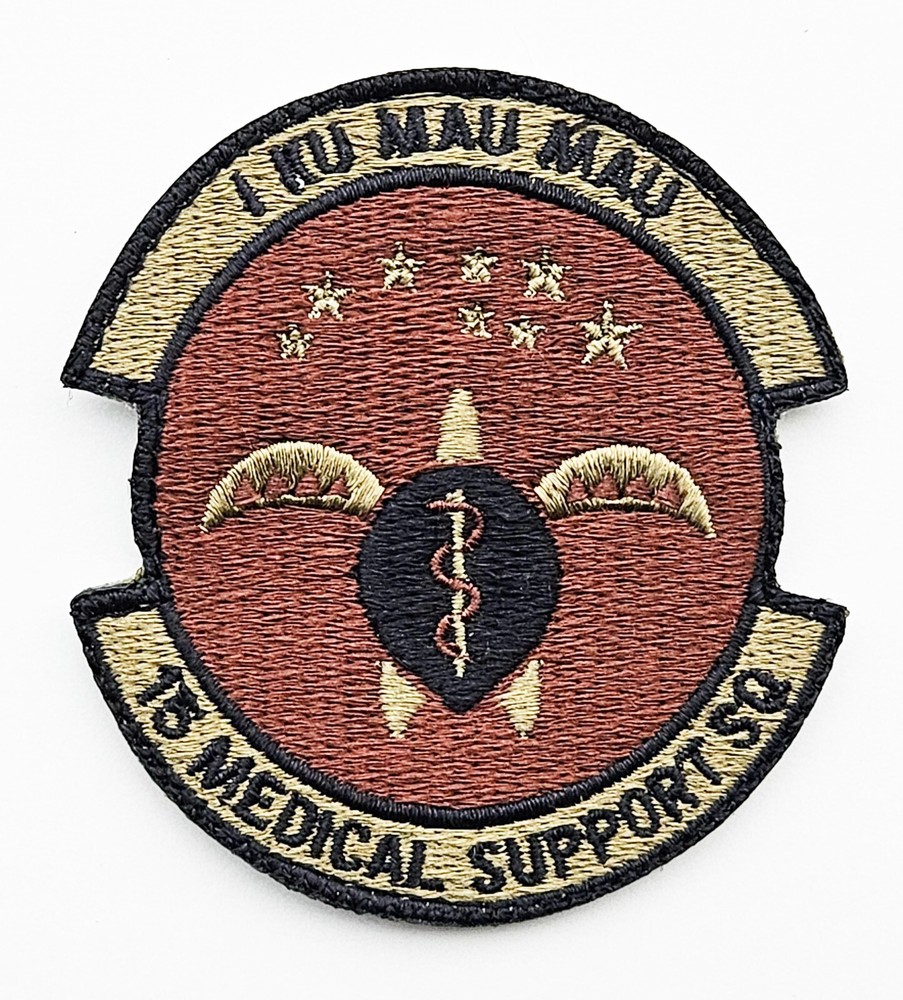 Air Force 15th Medical Support Squadron Hook Back Spice Brown Patch