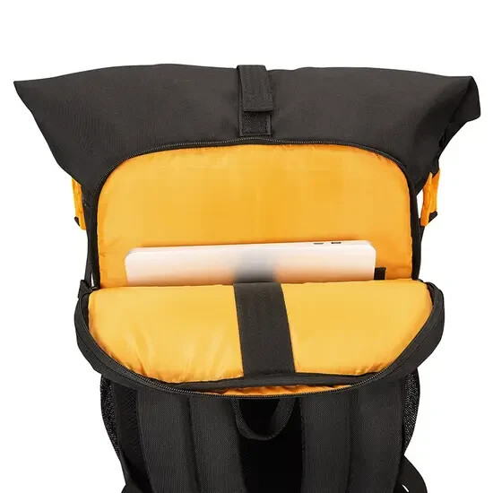 THIK & THIN STRIPES "ROLL TOP YELLOW BACKPACK"