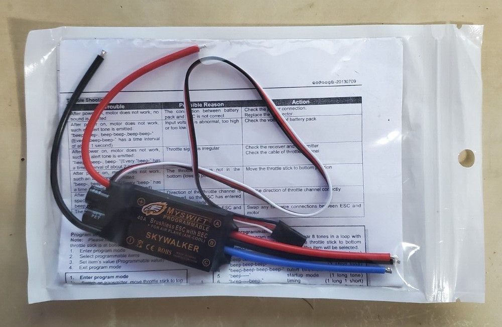 MYSWIFT programmable Skywalker 40A Brushless ESC with BEC