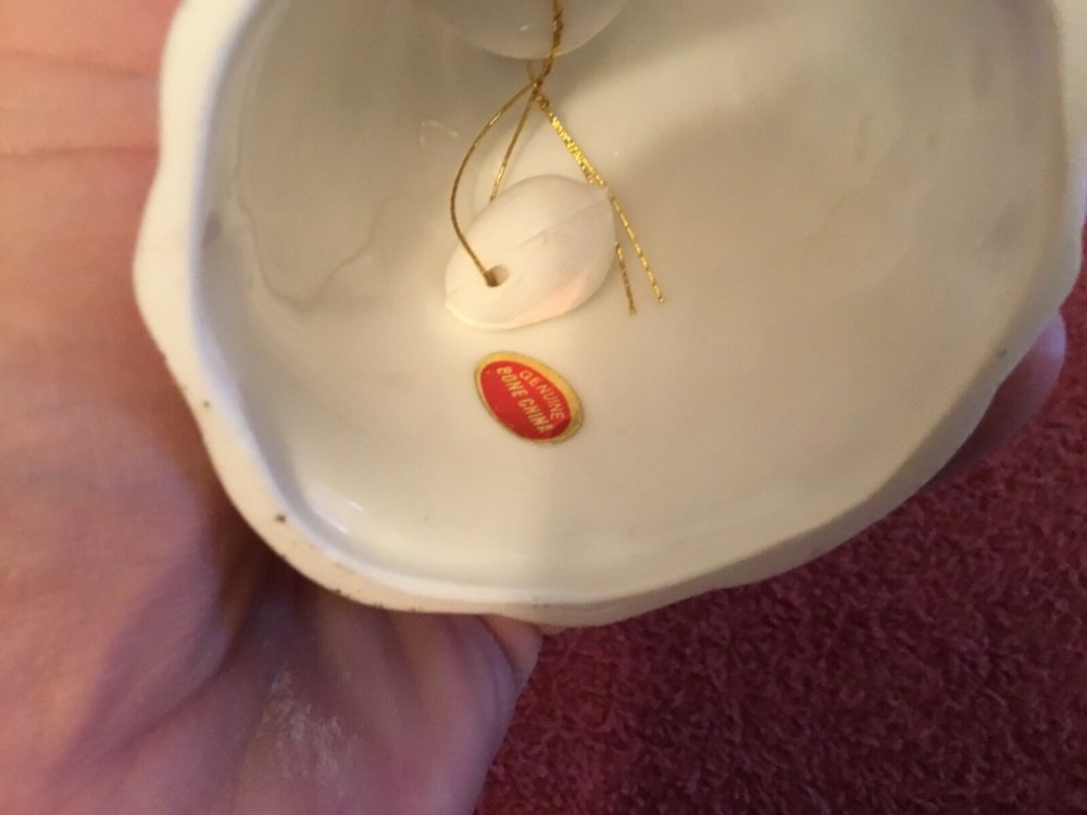 Small Fine Bone China Bell w/Pink Flowers