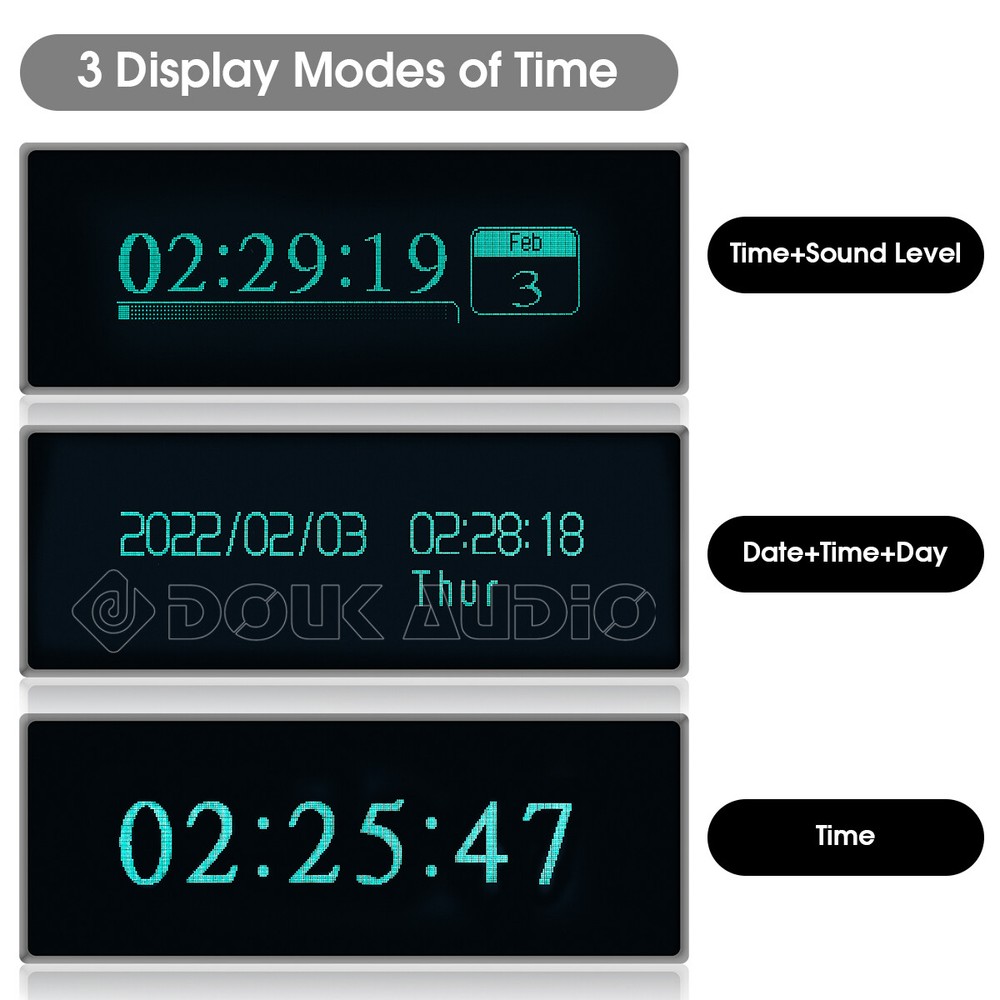 VFD Clock Music Spectrum Display Sound Level Indicator Dot Matrix Audio VU Meter