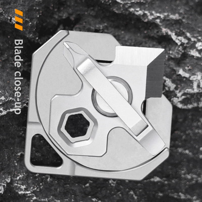 4 IN 1 Titanium Multi Tools Screwdriver Cutter Portable Camping EDC Keychain