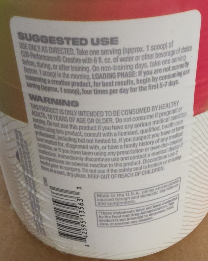 COR-Performance® Creatine, Watermelon, 11.1 oz (315 g)