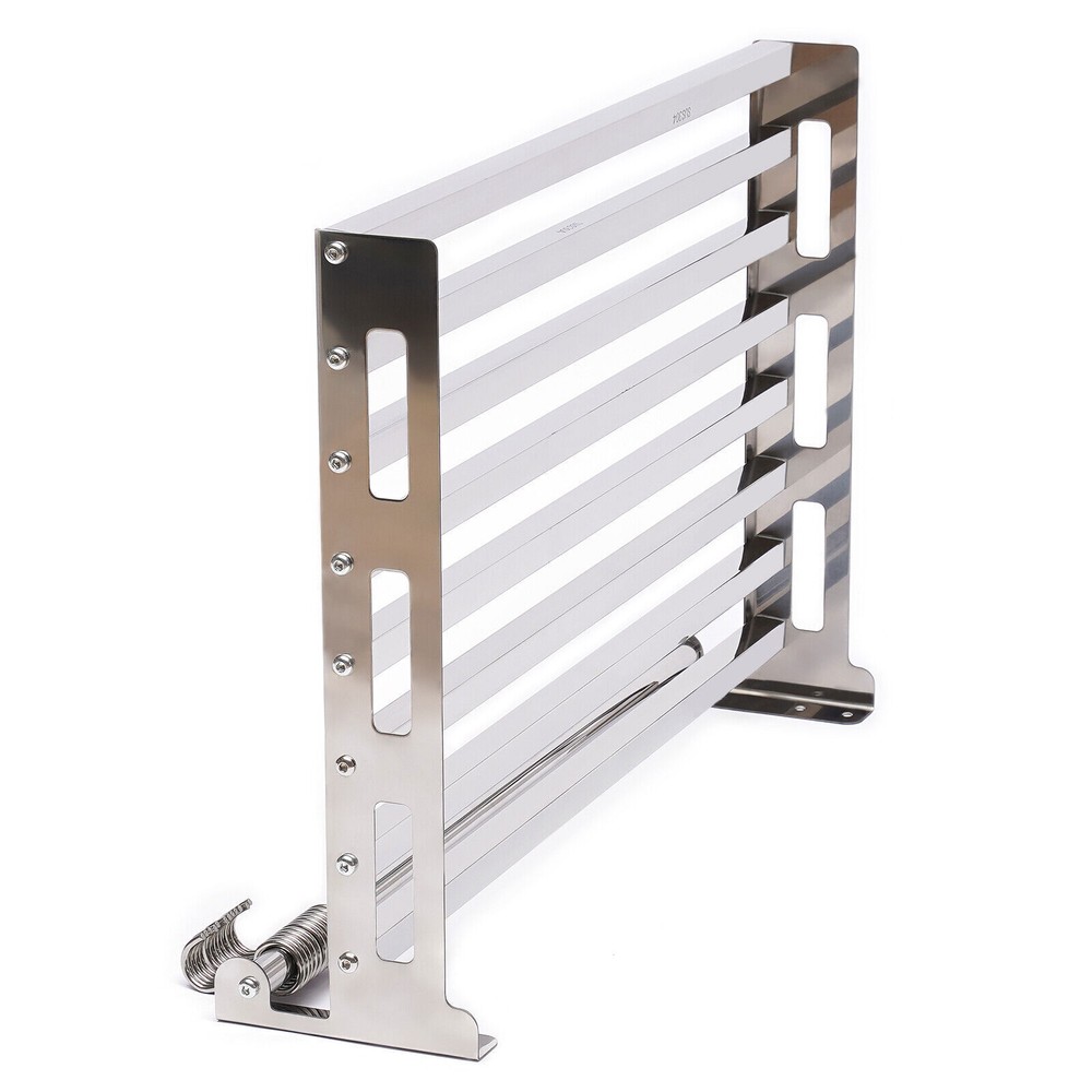 Wall Mount Microwave Oven Shelf Kitchen Item Storage Bracket W/12Hooks Stainless