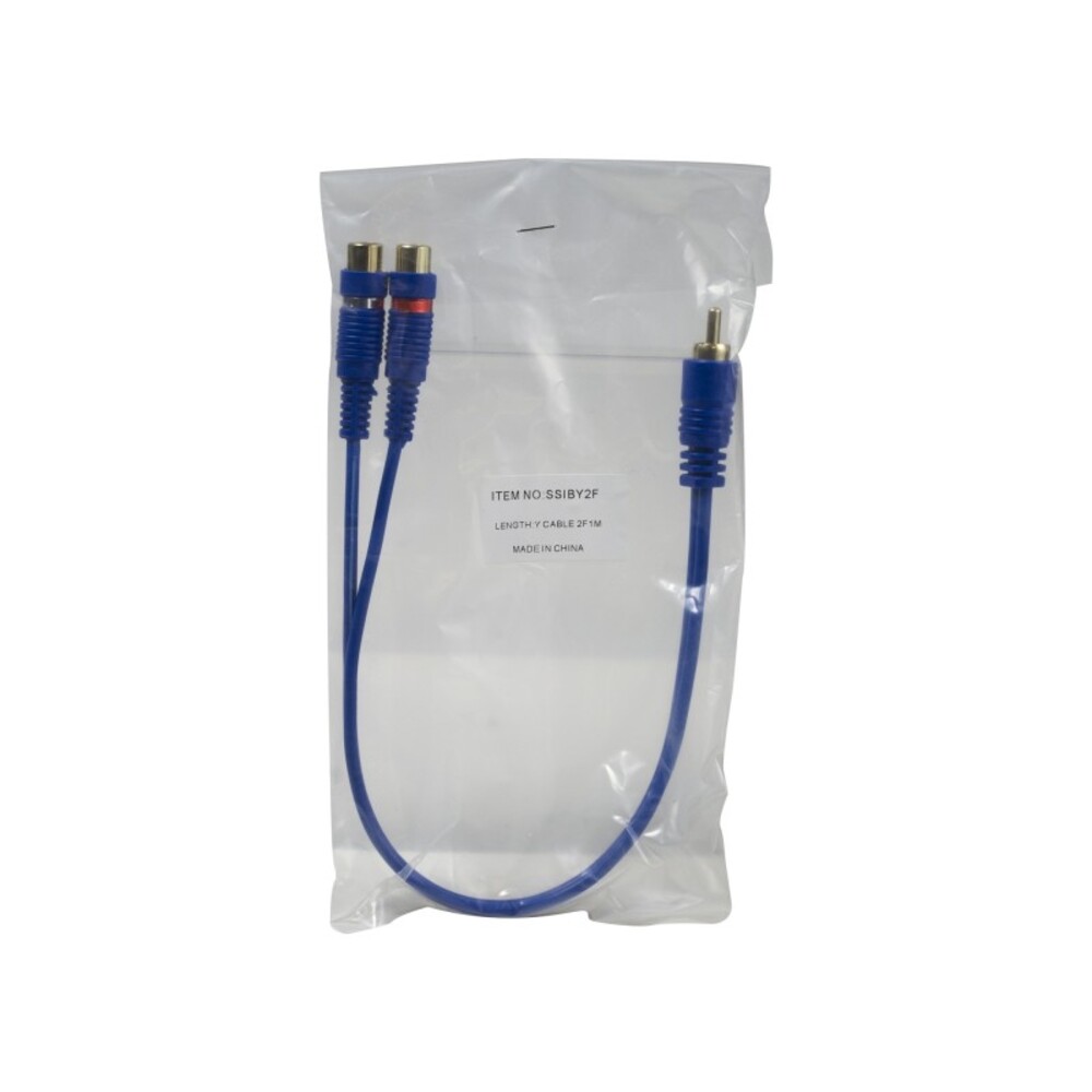 Stinger SSIBY2F RCA Y Blue Interconnect 6"