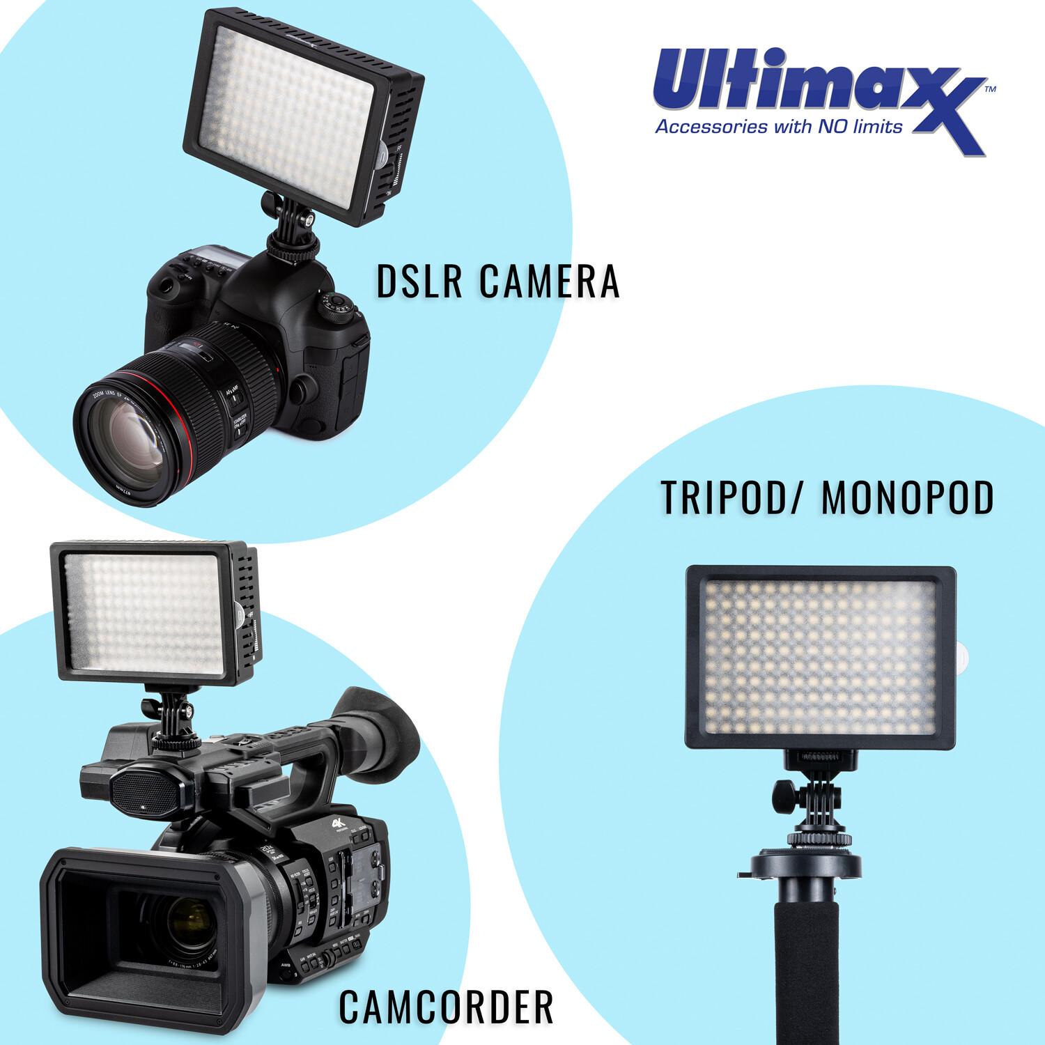 160 LED Video Light Lamp Panel Dimmable for DSLR Camera DV Camcorder by ULTIMAXX