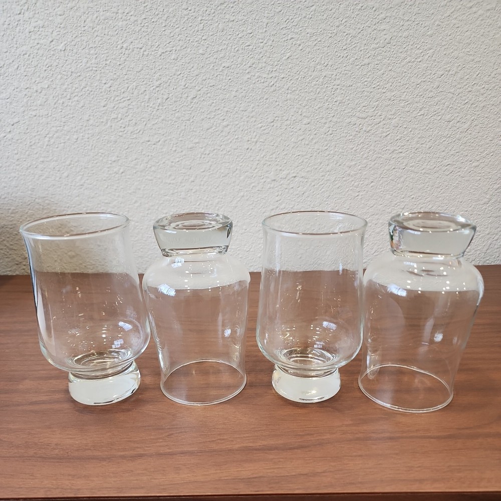 Aurora by Tuscany Crystal Solid Base drinkware Stackable 16 oz Glasses MCM