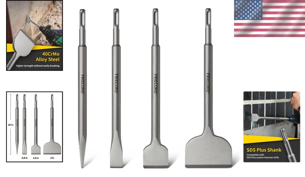 Durable 4-Piece SDS Chisel Set – Ideal for Demolition and Renovation Tasks