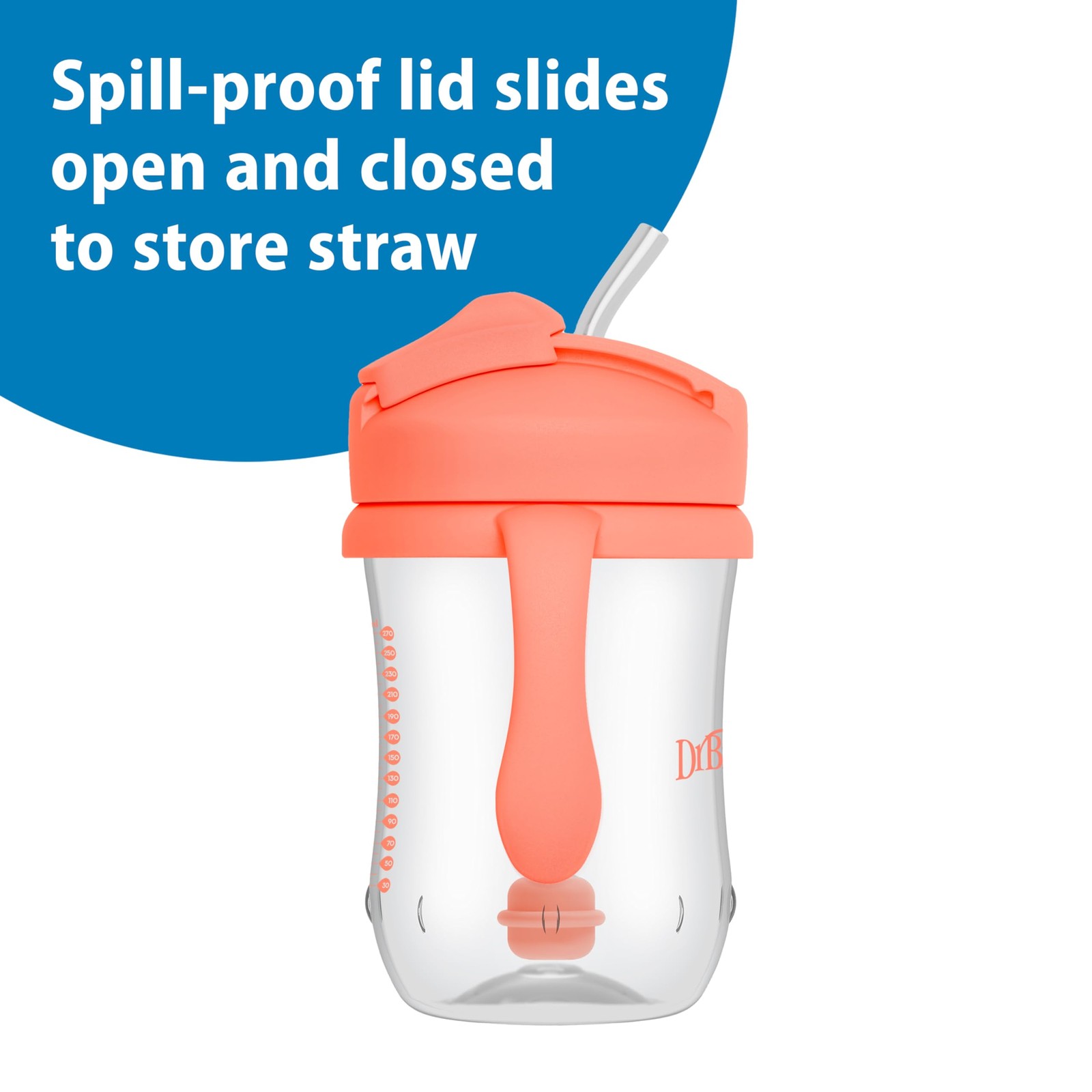 Milestones, Babys First Straw Cup Sippy Cup with Straw, 6m+, 9oz/270ml, Coral...