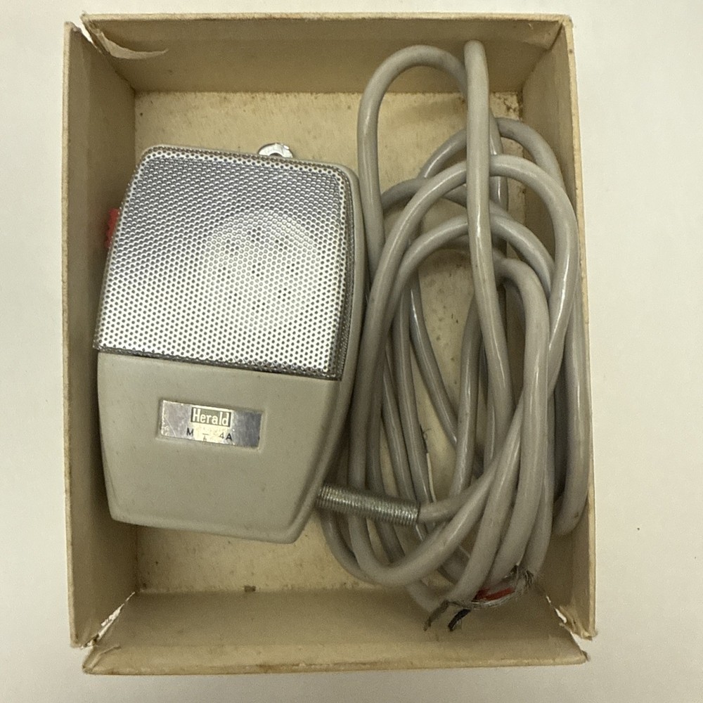 Herald Electronics Co Crystal Microphone M-4A With Box Audio Equiptment Vintage
