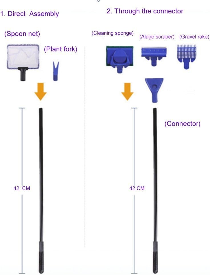5-in-1 Aquarium Cleaning Tools: Efficient Siphon Vacuum & Algae Scraper