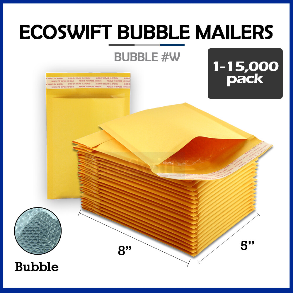 1-15000 #000 4x8 "EcoSwift" Kraft Bubble Padded Envelopes 5 x 8 ~ X-Wide Mailers