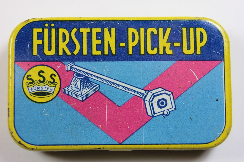 Vintage FURSTEN - PICK UP Phonograph Needles Empty TIN