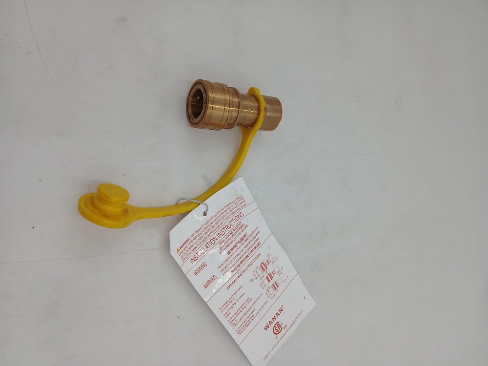 Brass Gas Quick Disconnect Socket 1/2" NPT Yellow Cap Fitting Only Brass