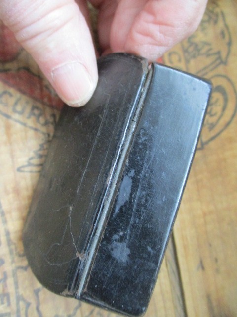 2 Antique Black Lacquer Snuff Boxes with Hinged Lids