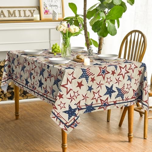 4th of July Rectangular Tablecloth 60×84 Inch, 60" x 84" (Rectangular) Beige