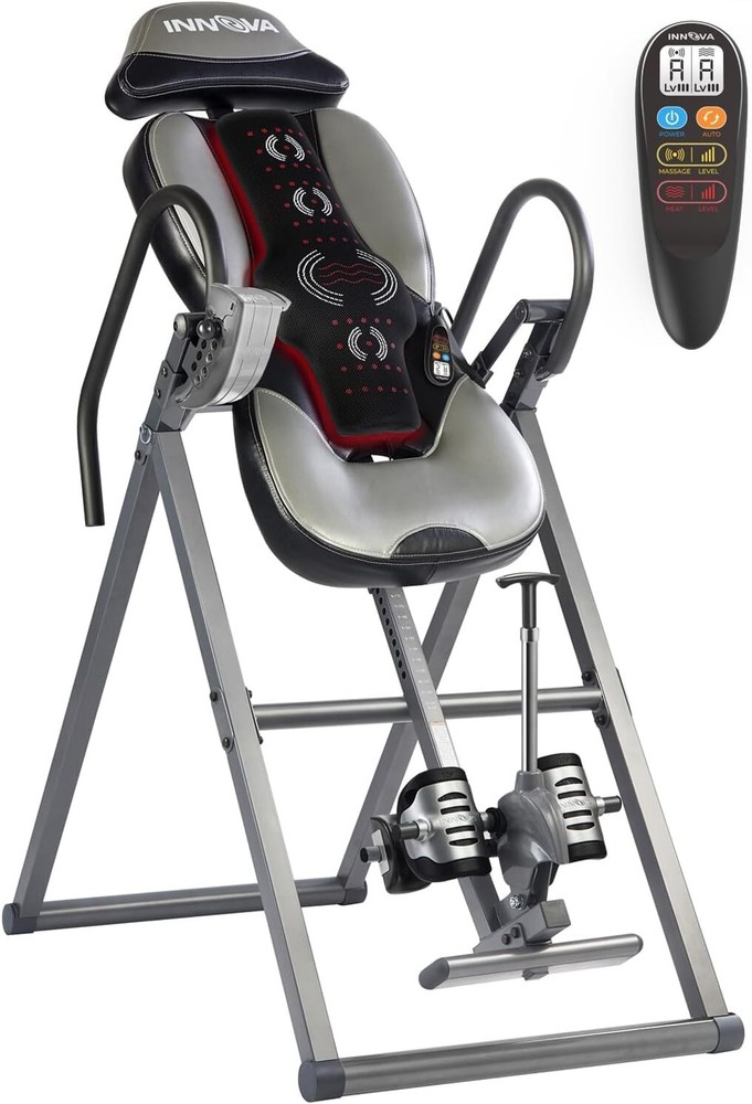 Advanced Heat and Massage Inversion Table Gray/Black