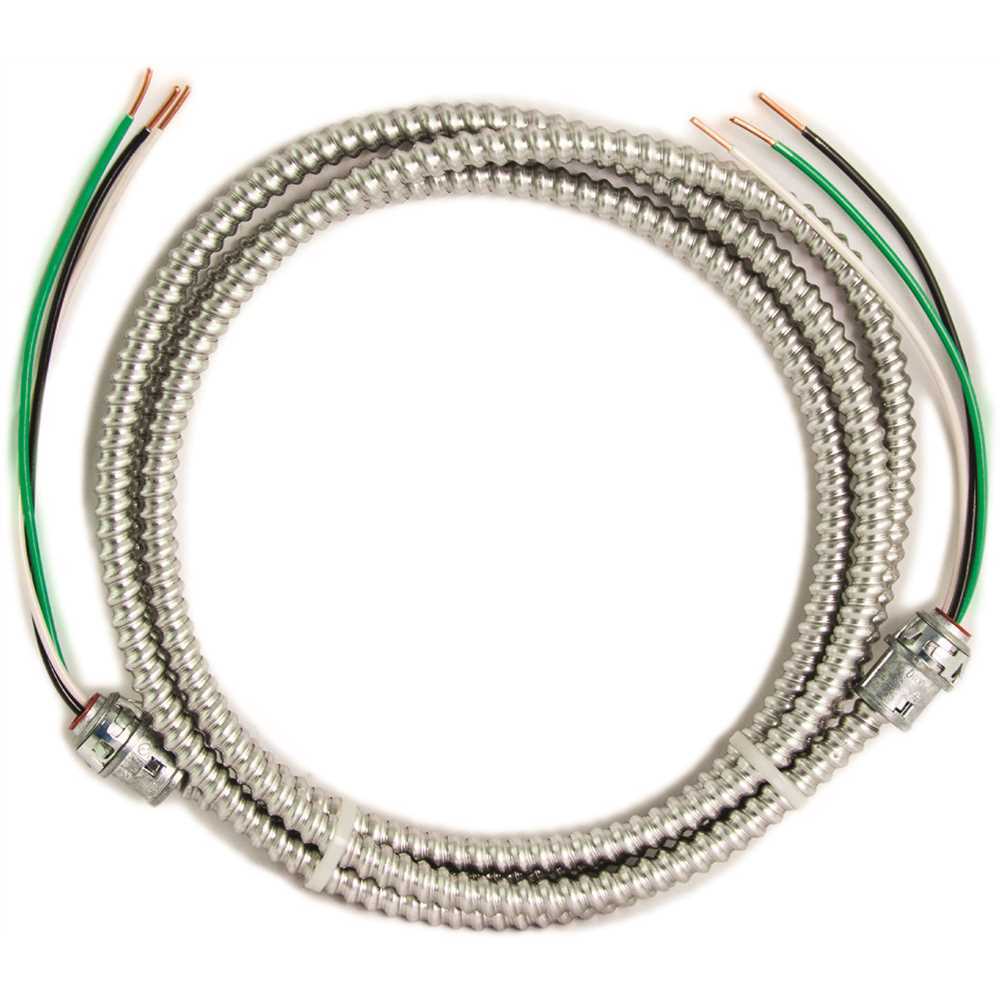 10 ft., 12/2 Solid CU MC (Metal Clad) Armorlite Modular Assembly Quick Cable Whi