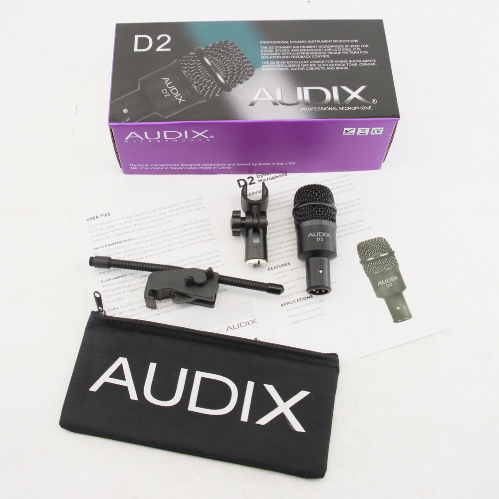 Audix D2 Hypercardioid Dynamic Instrument Microphone US NEW