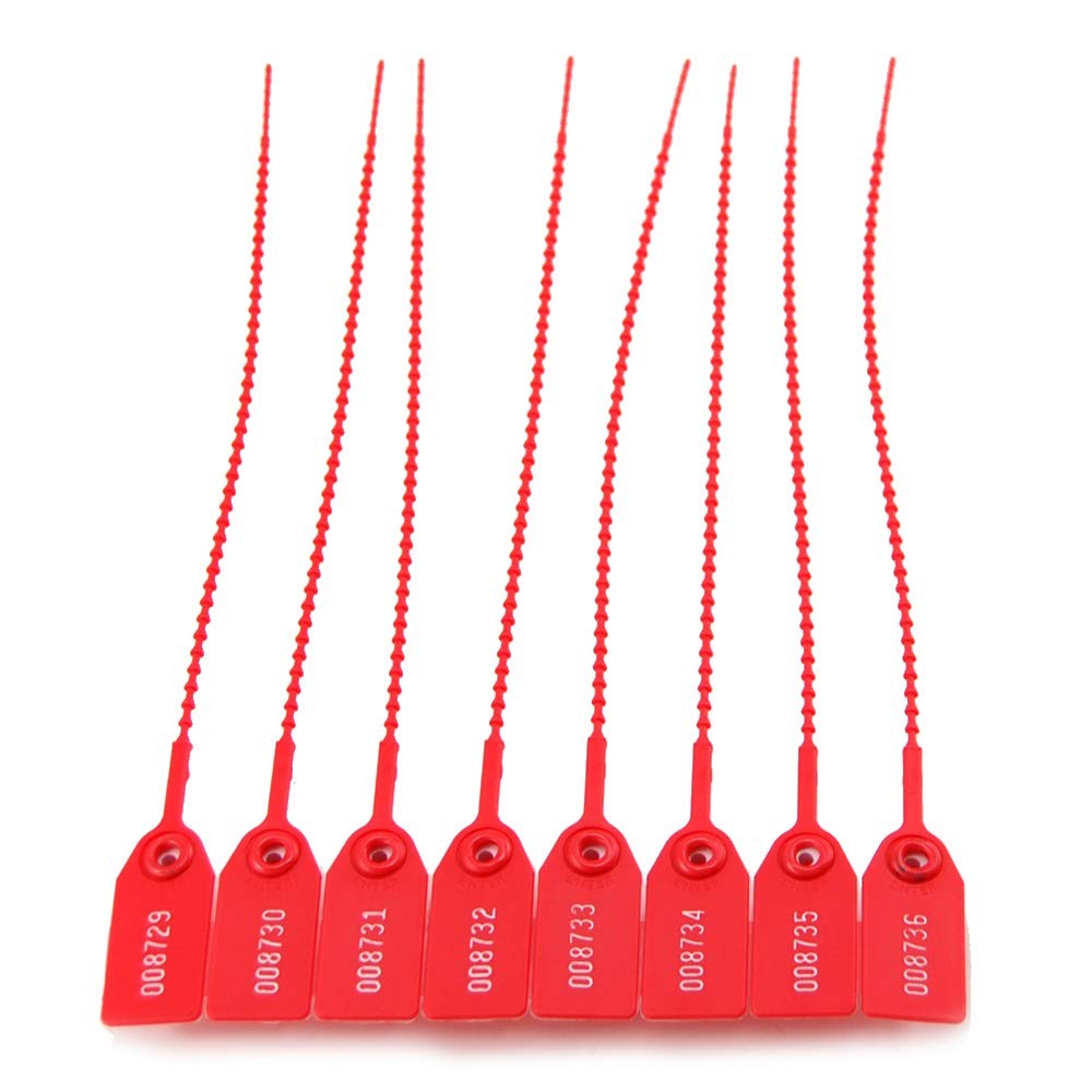(R) 100 Plastic Tamper Seals, Zip Ties for Fire Extinguishers Pull Tite Secur...