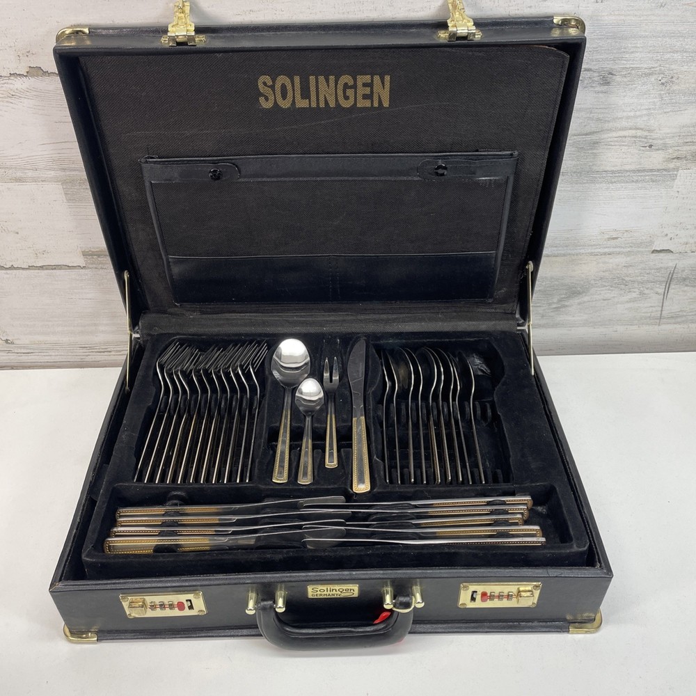 Solingen Silverware Germany 18/10 66 Piece Dinnerware Plus Case Incomplete