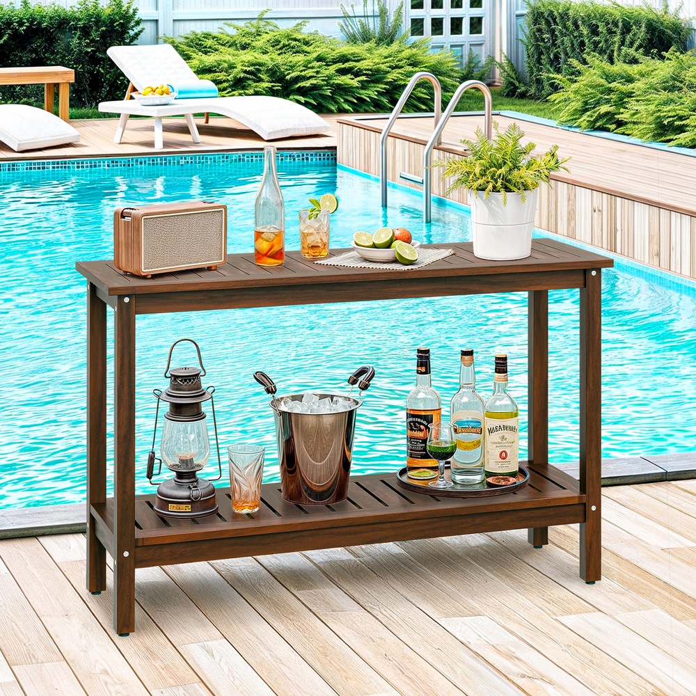 Coffee Console Table Indoor Outdoor Multifunctional Buffet Bar Storage Organizer